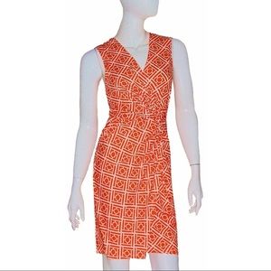Julie Brown Dress NWT Sz Small Orange Print Wrap